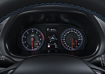 detail of the N Cluster inside the new Hyundai i30 N performance hatchback