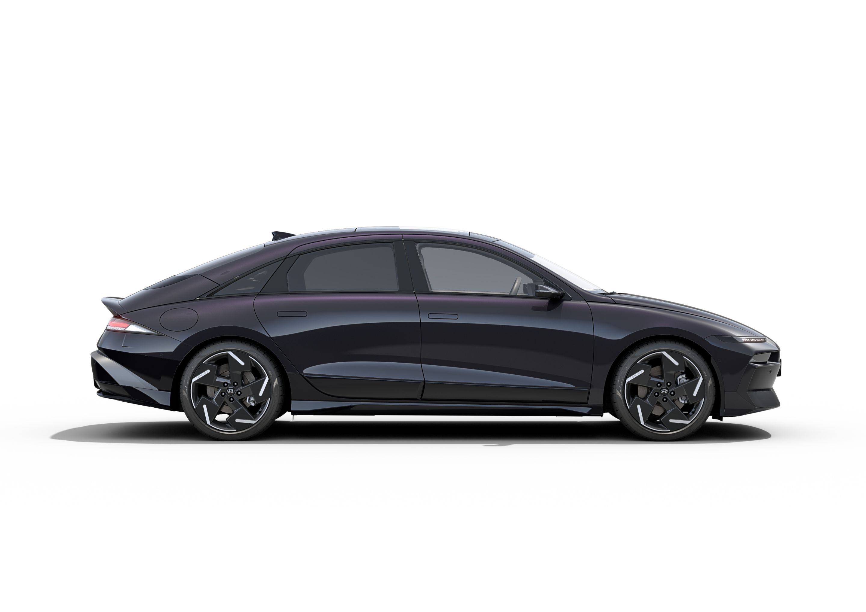Hyundai IONIQ 6 electric sedan profile view.