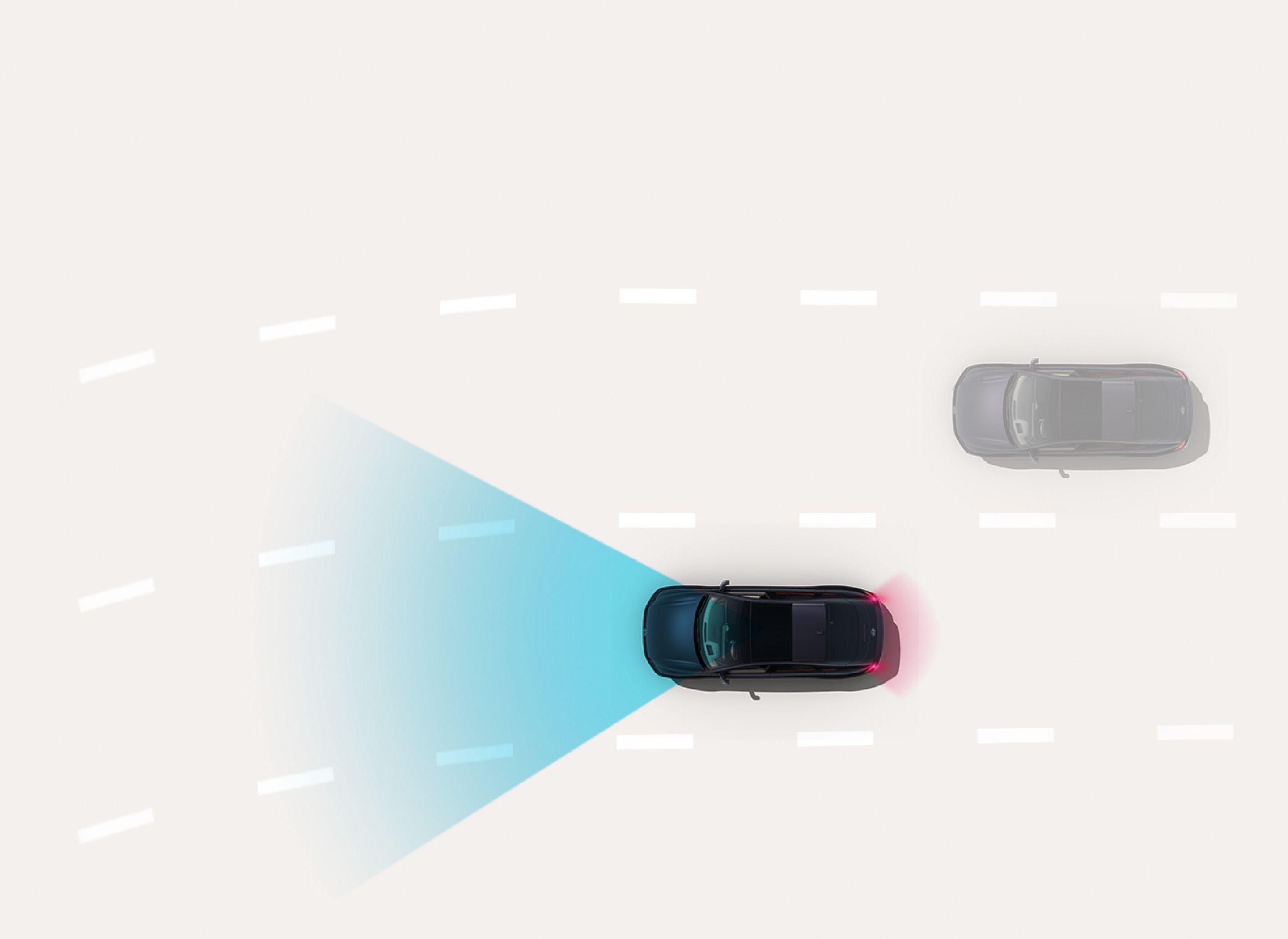 Navigation-based Smart Cruise Control: Hyundai IONIQ 6 adjusts speed using forward sensors while driving on a multi-lane road.