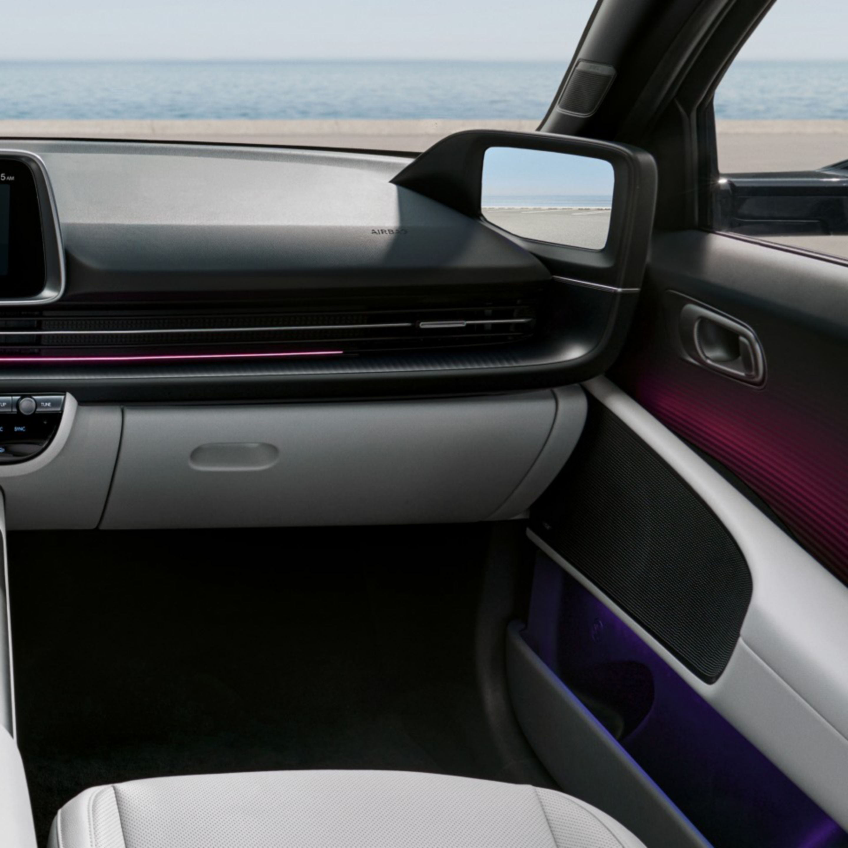 Glove box of the Hyundai IONIQ 6 all-electric.
