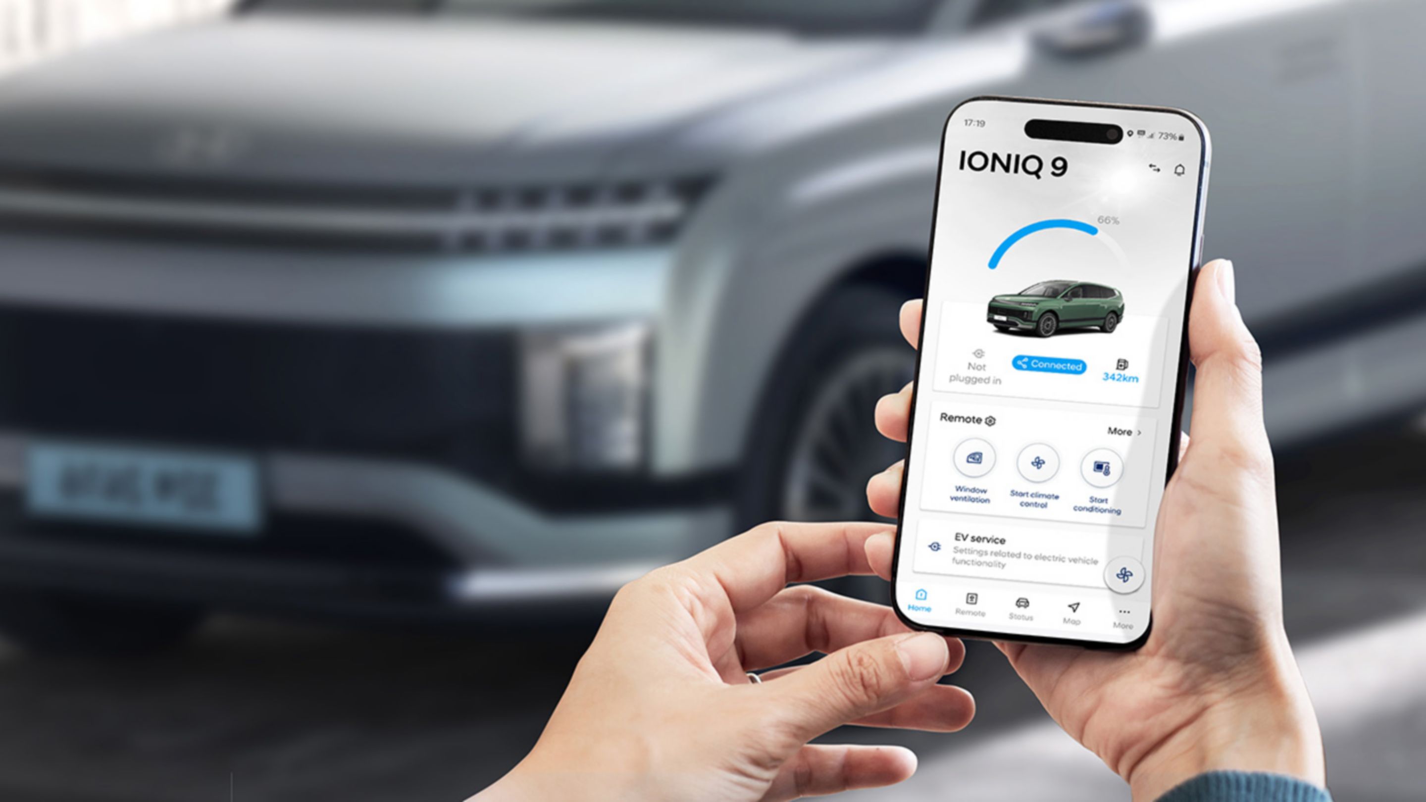 Hyundai Bluelink app with Remote battery pre-conditioning for Hyundai IONIQ 9.