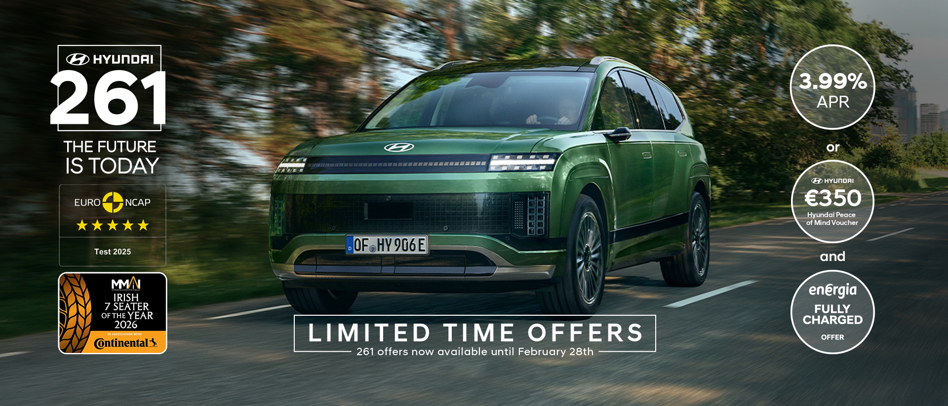 Side view of the Hyundai IONIQ 9 electric SUV with kids running around it in front of a house.	