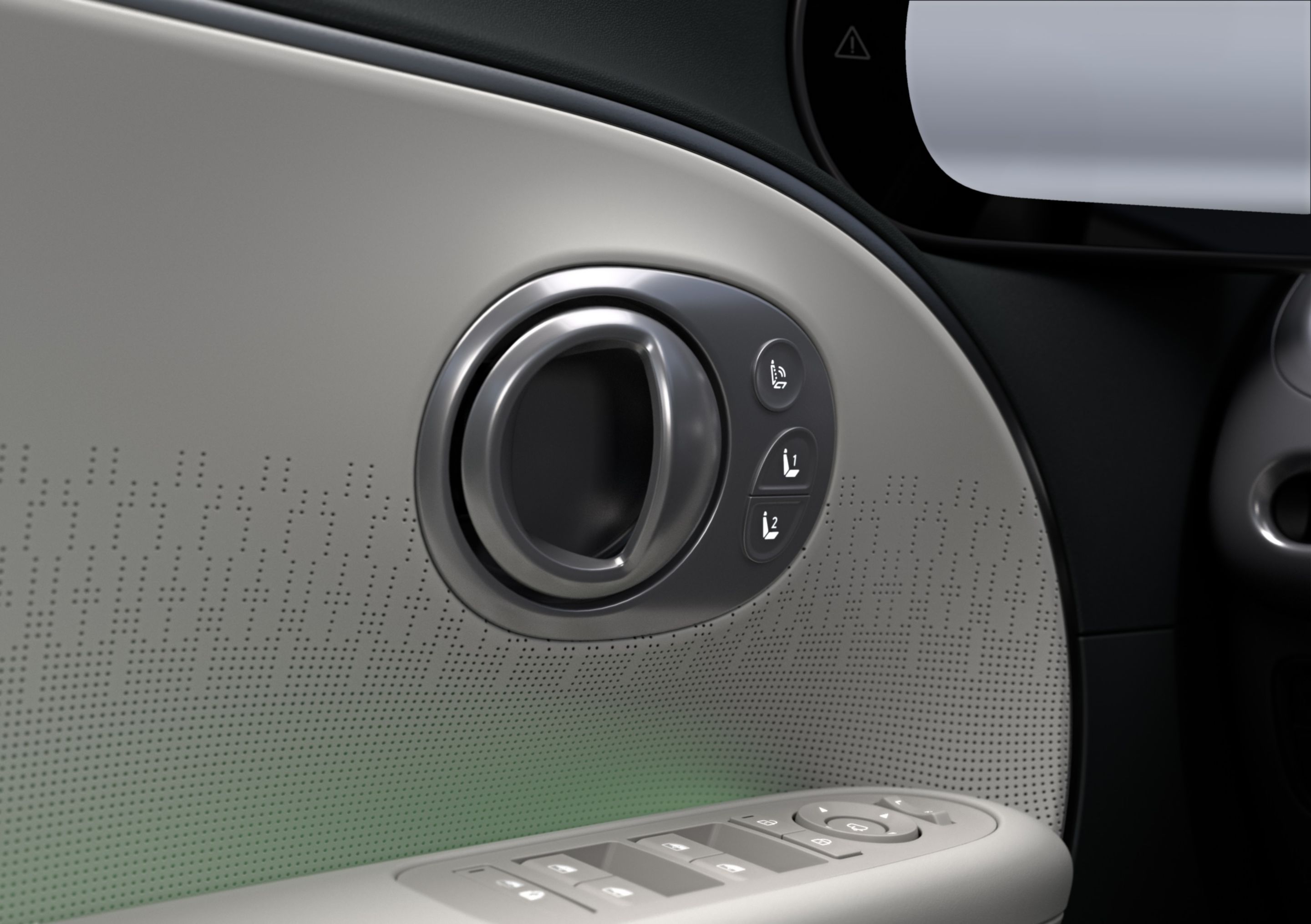 Close up view of door arm rest inside the Hyundai IONIQ 9 electric SUV.