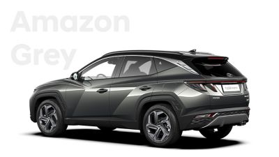 The different color options for the All-New Hyundai Tucson Hybrid compact SUV: Amazon Grey.