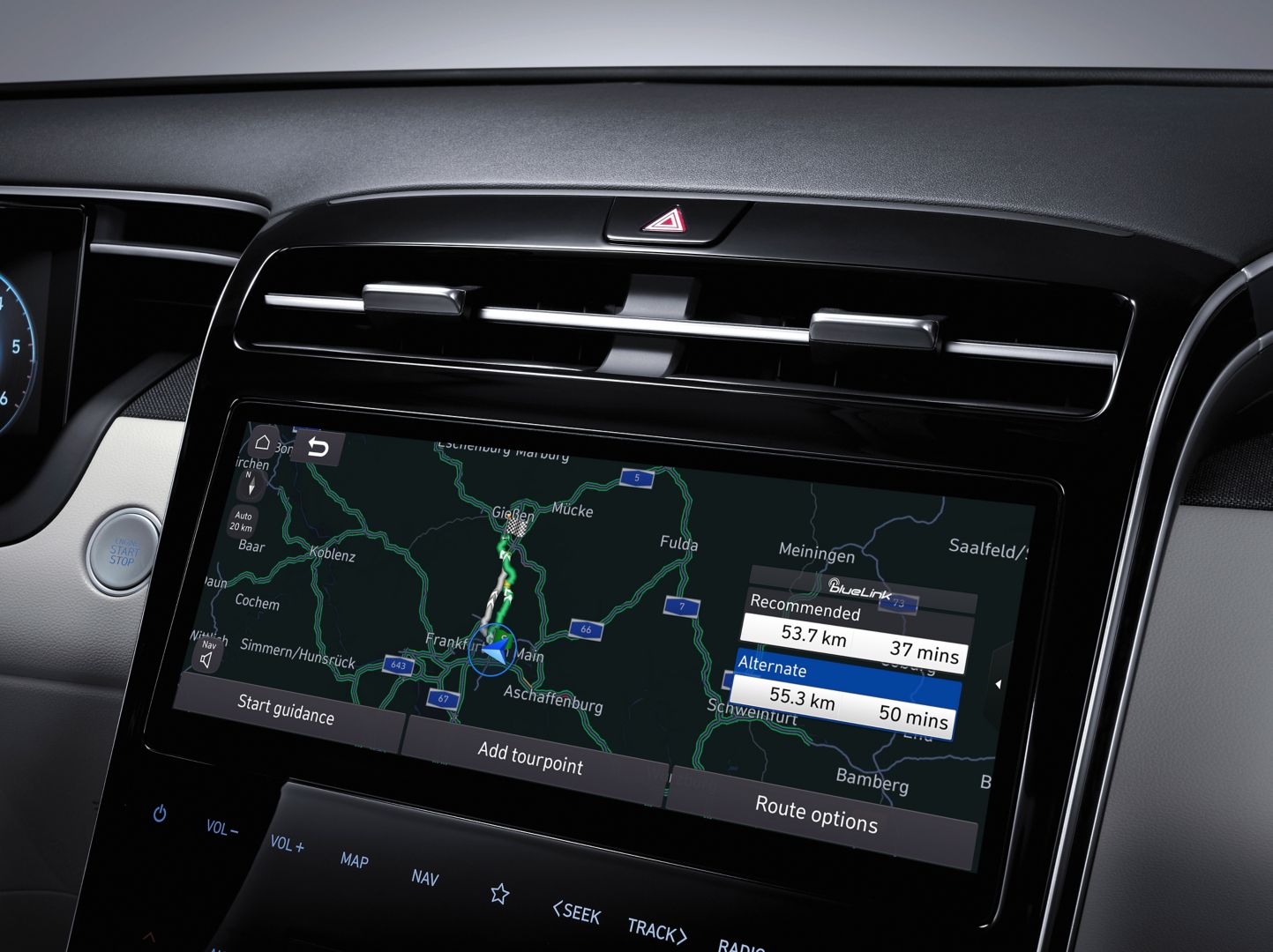 The new 10.25" touchscreen and full touchscreen controls in the All-New Hyundai Tucson Hybrid SUV.